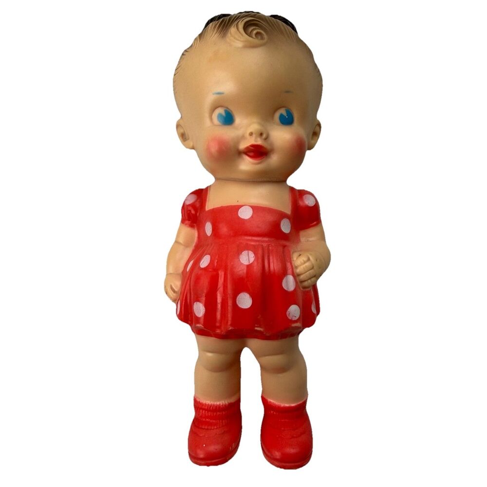 Vintage 1950's Rubber Squeak Doll Designed by Ruth E. Newton Sun Rubber Co READ